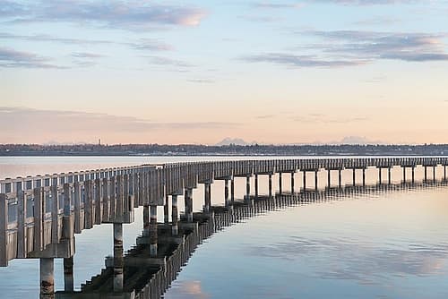 Boulevard Park Boardwalk-Taylor Dock on Bellingham Bay-Bellingham-Washington State Coastal Print